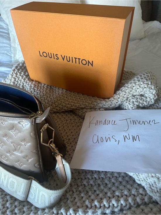Louis Vuitton Handbags - Louis Vuitton Beige Embossed Monogram Crossbody Bag with Cream Strap